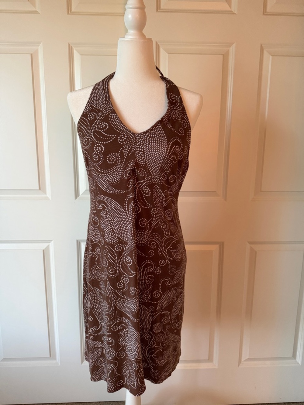 Trina Turk Brown Halter Dot-Print Women's Dress